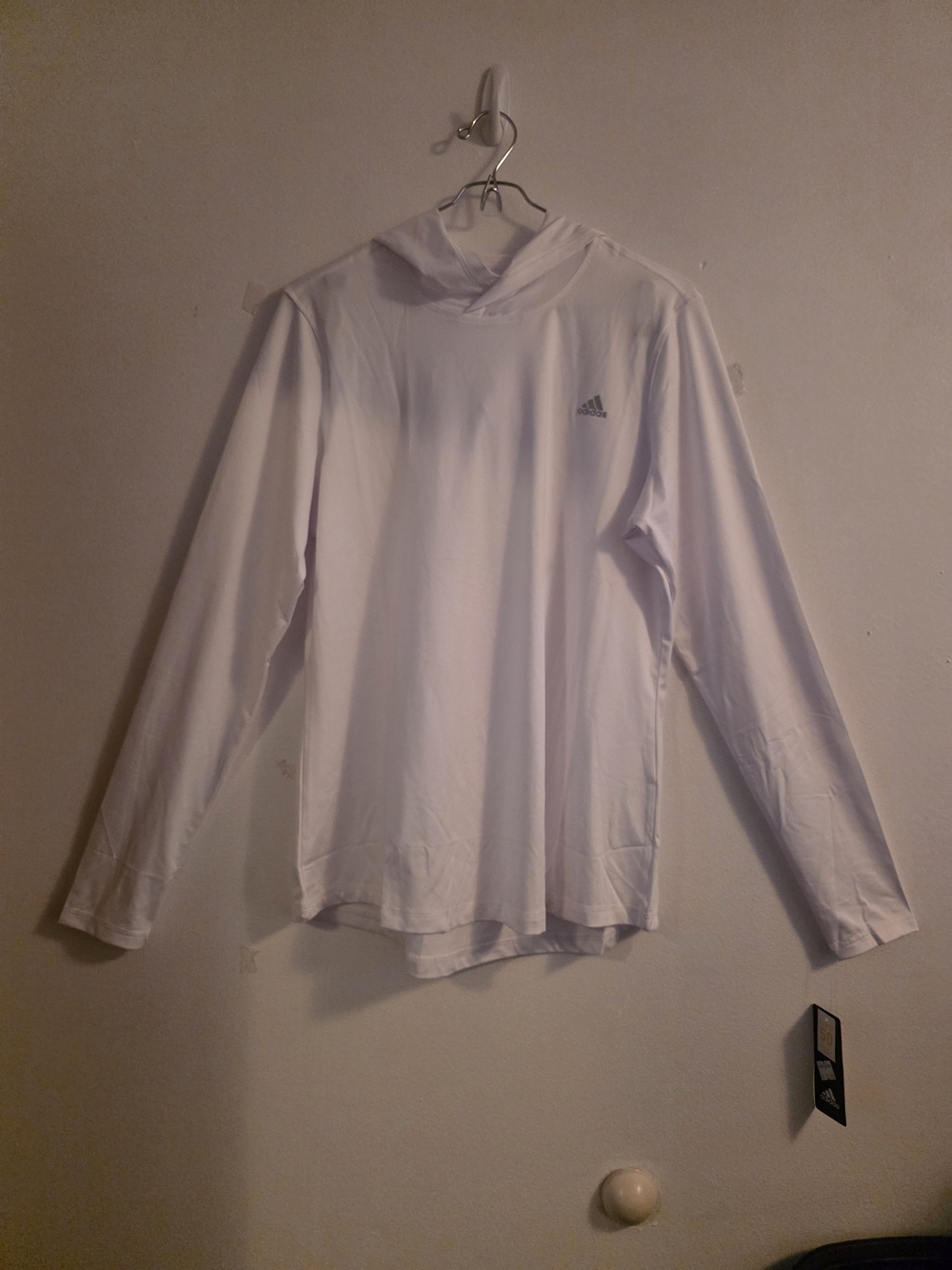 Adidas Golf White UPF 50 Lightweight Hoodie Shirt NWT Size L